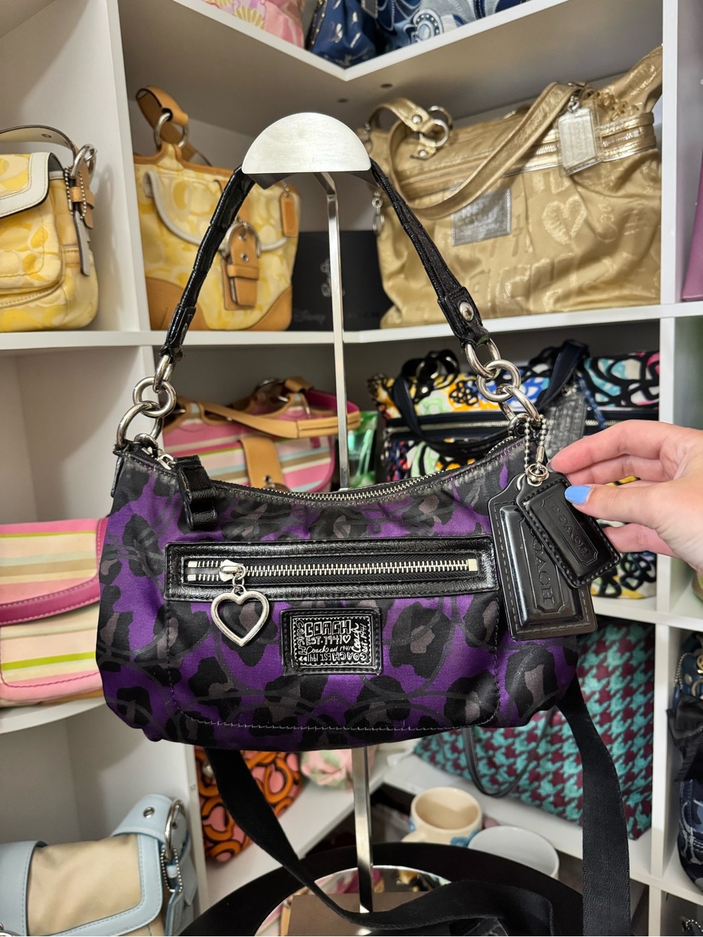 Coach Poppy Daisy Ocelot Hobo Bag